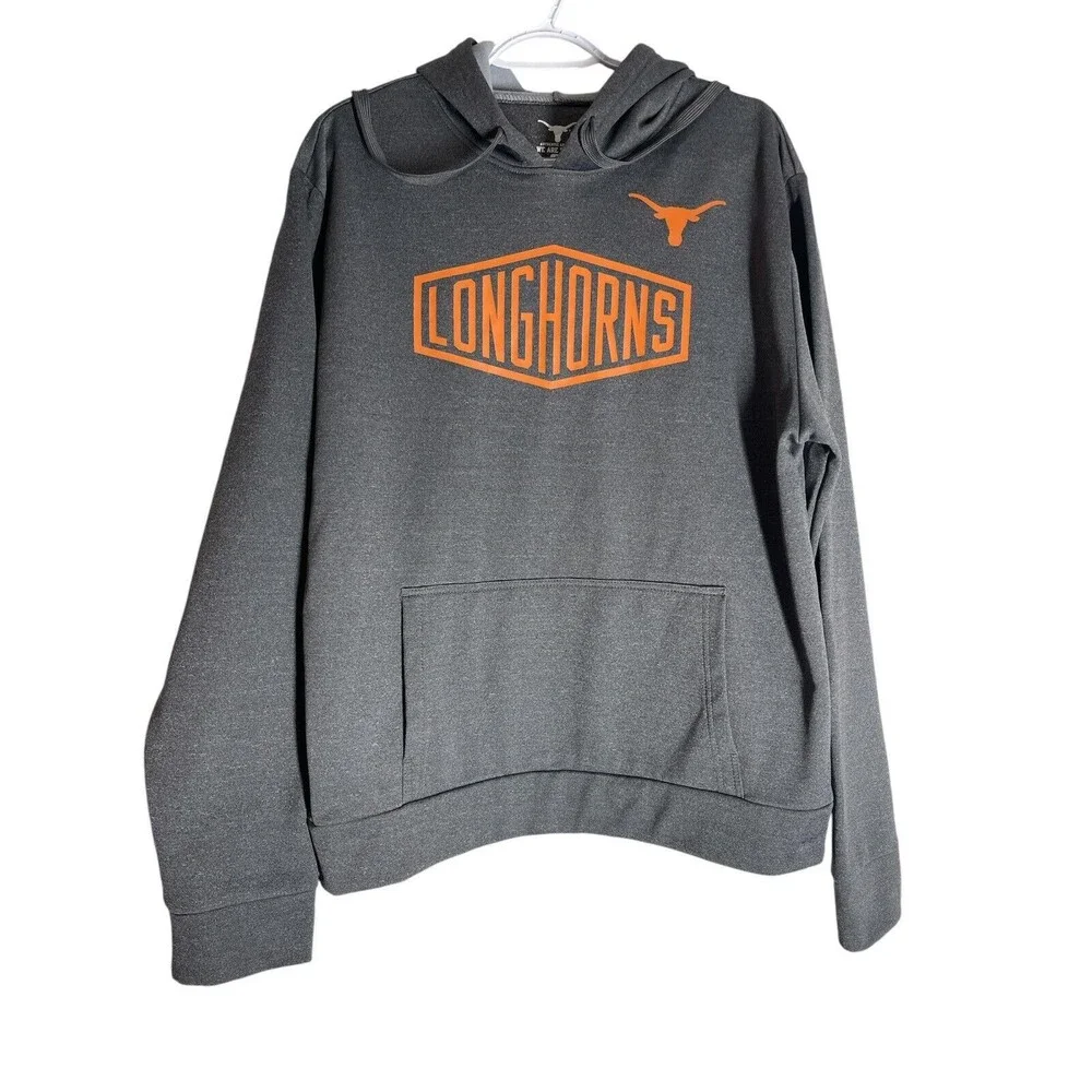 Authentic Apparel Texas‎ Longhorn Gray Hoodie Unisex Adult Size Medium